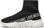 Love Moschino Sock Style Sneakers With Logo Zwart Dames - Thumbnail 4