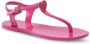 Love Moschino Platte Sandalen voor Dames Collectie Primavera Verano Rood Dames - Thumbnail 4