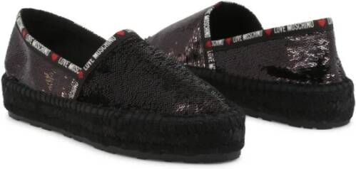Love Moschino Stoffen Instap Sneakers voor Vrouwen Black Dames