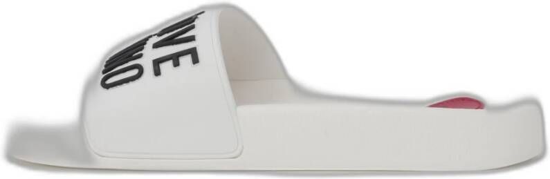 Love Moschino Witte rubberen zool slippers White Dames