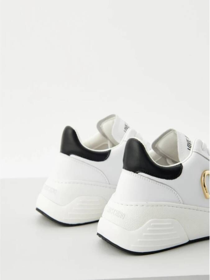 Love Moschino Witte Sneakers met Hartdetail White Dames