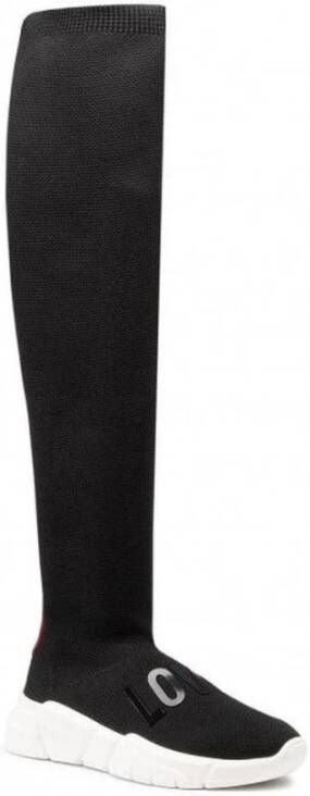 Love Moschino Zwarte Gebreide Soklaarzen Model Azura5684 Black Dames