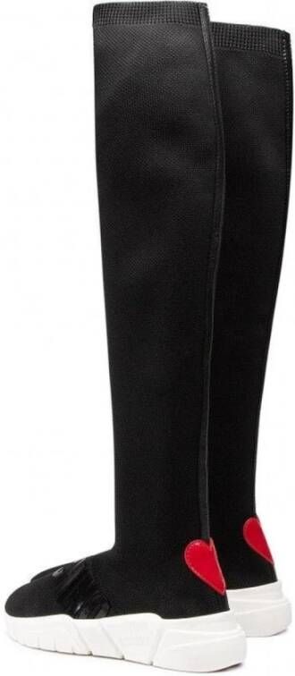 Love Moschino Zwarte Gebreide Soklaarzen Model Azura5684 Black Dames