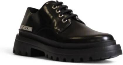 Love Moschino Zwarte Lakleren LaceUp Oxford Schoenen