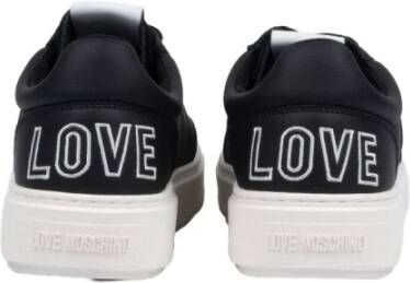 Love Moschino Zwarte leren sneakers met verhoogde zool