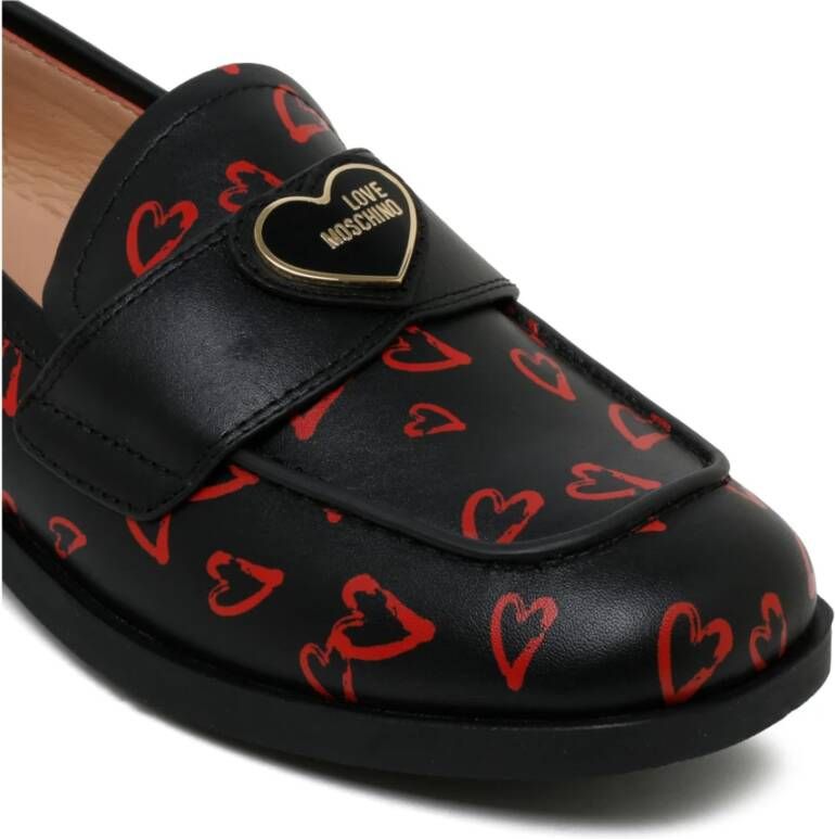 Love Moschino Zwarte Logo Appliqué Loafers