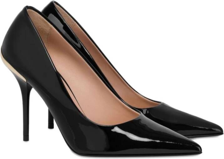 Love Moschino Zwarte Middelhoge Leren Pumps