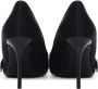 Love Moschino Zwarte Satijnen Platte Schoenen met Fettuccine Decoratie Black Dames - Thumbnail 5