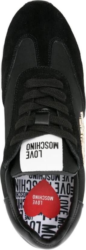 Love Moschino Zwarte Sneakers met Gouden Logo Black Dames