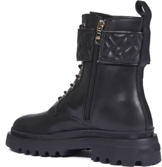 Love Moschino Zwarte veterlaarzen met veters