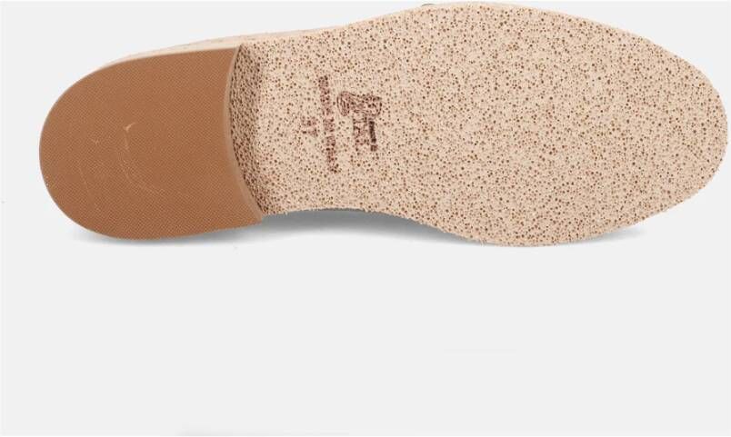 Luca Grossi Beige geweven leren mocassin met franje