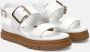 Luca Grossi Witte Leren Sandalen met Gouden Gesp White Dames - Thumbnail 2