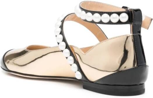 Mach & Mach Black Gold Ballerina`s