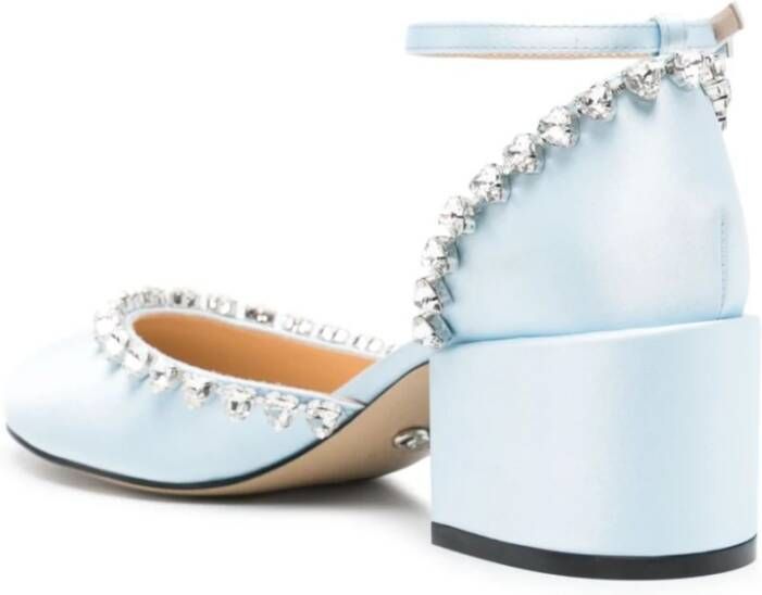 Mach & Mach Blauwe Hak Sandalen met Kristallen Blue Dames