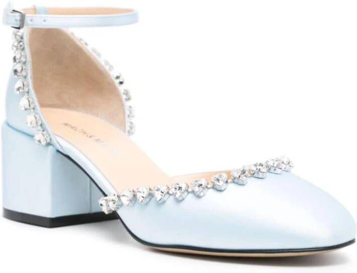 Mach & Mach Blauwe Hak Sandalen met Kristallen Blue Dames