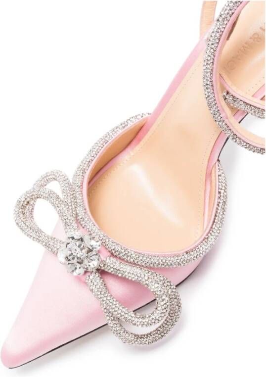 Mach & Mach Crystal-Bow Pointed-Toe Pumps