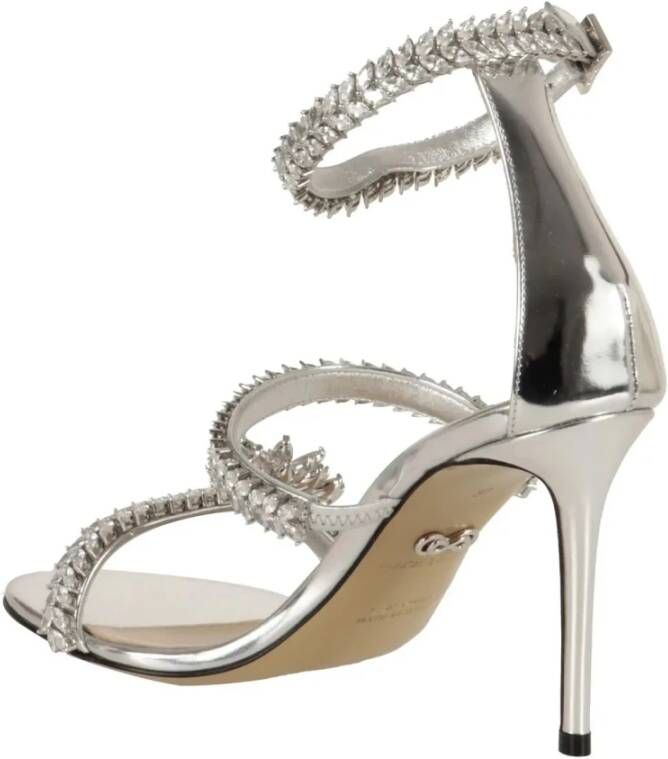 Mach & Mach Double Bow 95 Spiegel Lederen Sandalen met Ronde Neus