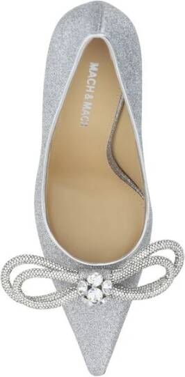 Mach & Mach Dubbele Strik Stiletto Pumps met Glitter Gray Dames