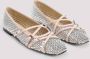 Mach&Mach Ballet Flats With Crystal Embellishment And Adjust in beige - Thumbnail 3