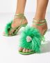 Mach & Mach Groene sandalen met hoge hak en decoratieve hak - Thumbnail 2
