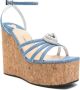 Mach & Mach Hart Kurk Sleehak Sandalen Blue Dames - Thumbnail 4