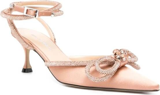 Mach & Mach Kristal Roze Strik Hoge Hakken