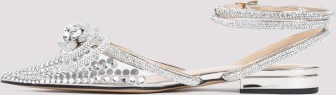 Mach & Mach Metallic Sandalen met Kristalversiering Gray Dames