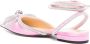 Mach & Mach Roze Satijnen Platte Schoenen Kristalversiering - Thumbnail 2