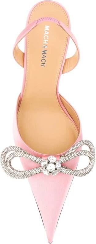 Mach & Mach Roze satijnen pumps hakhoogte 9 5 cm