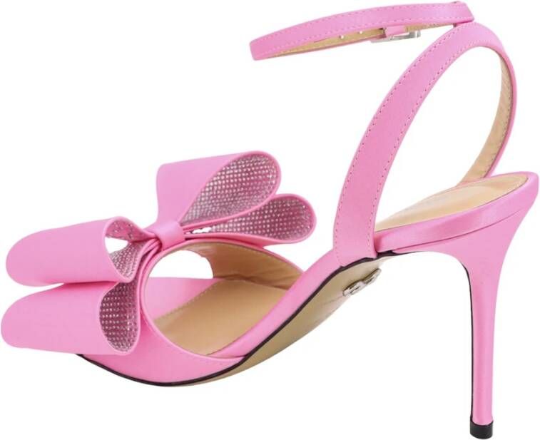 Mach & Mach Roze Satijnen Stiletto Sandalen Pink Dames