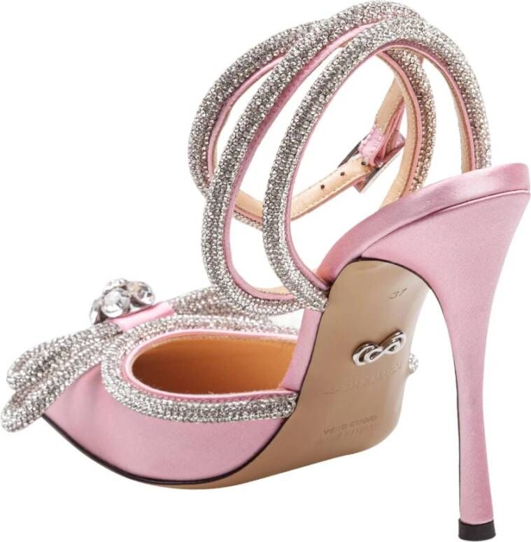 Mach & Mach Roze Satijnen Strass Pumps