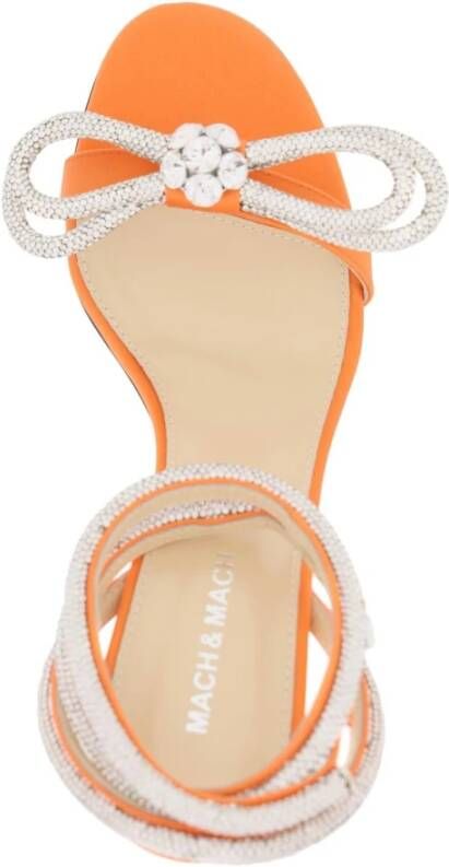 Mach & Mach Satijnen sandalen met kristallen Orange Dames