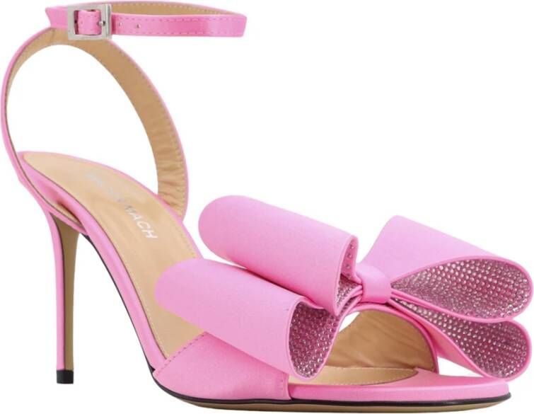 Mach & Mach Satijnen sandalen met strass detail Pink Dames