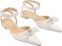 Mach & Mach Witte platte schoenen leer satijn - Thumbnail 2