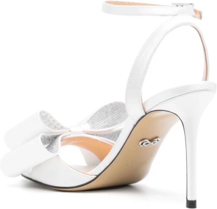 Mach & Mach Witte satijnen pumps met hak White Dames