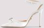 Mach & Mach Witte Zijden Pumps Elegante Hakken Beige Dames - Thumbnail 7