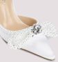Mach & Mach Witte Zijden Pumps Elegante Hakken Beige Dames - Thumbnail 8