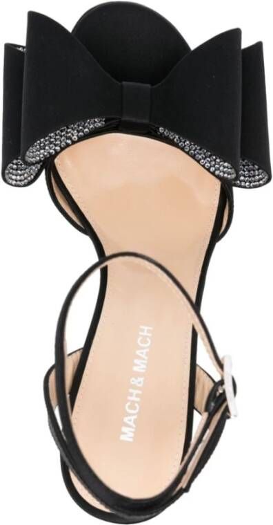 Mach & Mach Zwarte hakken sandalen met strikdetail