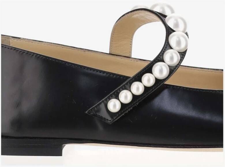 Mach & Mach Zwarte leren ballerina`s
