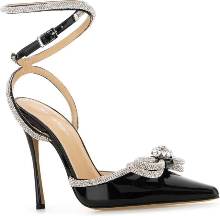 Mach & Mach Zwarte leren Dubbele Strik Pumps