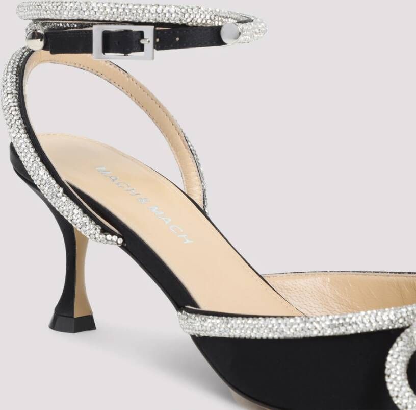 Mach & Mach Zwarte Zijden Strass Pumps Elegante Stijl
