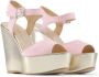 Made in Italia Verstelbare Enkelband Sleehak Sandalen Pink Dames - Thumbnail 2