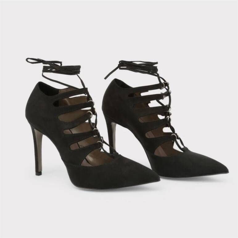 Made in Italia Metalen Eyelet Stiletto Hakken Black Dames