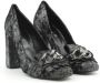 Made in Italia Iridescent Fringed Chain Pump Black Dames - Thumbnail 3