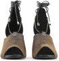 Made in Italia Leren en textiele sandalen met kalfsveters Black Dames - Thumbnail 3