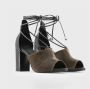Made in Italia Leren en textiele sandalen met kalfsveters Black Dames - Thumbnail 4