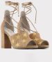 Made in Italia Leren Sandalen met Sterrenpatroon Brown Dames - Thumbnail 8