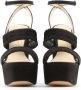 Made in Italia Velvet Wraparound Strap Sandalen Zwart Dames - Thumbnail 4