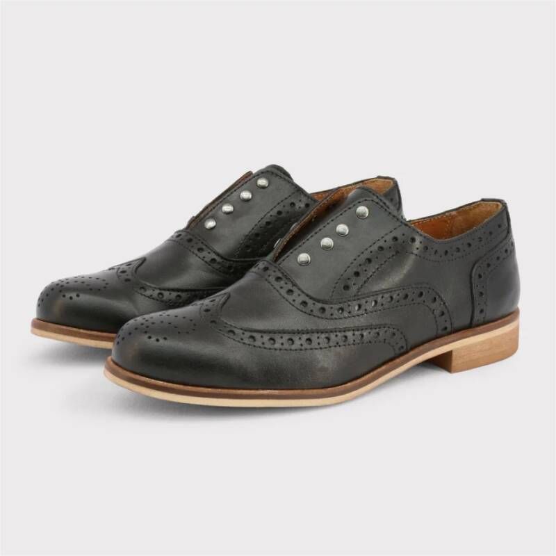 Made in Italia Studded Leather Low Top Sneakers Black Dames
