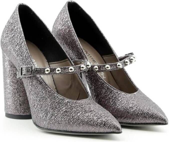 Made in Italia Studded Mary Jane Heels Gray Dames